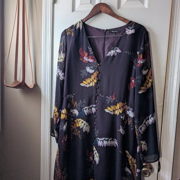 Madewell Lilyblossom Button-Front Dress in Blooming Oasis sz 14 - Picture 3 of 8